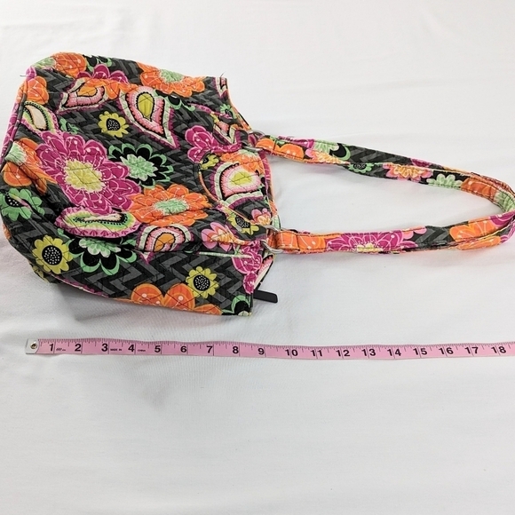 Vera Bradley Ziggy Zinnia Orange Pink Floral Shoulder Tote Bag - Picture 9 of 9